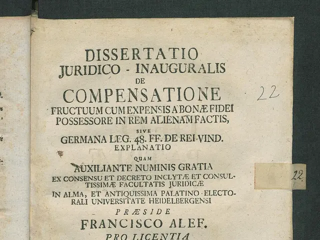The image shows an open book with the title "Dissertation Juridico - Inauguralis de Compensation"...