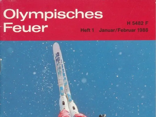 The image shows a book with a picture of a person on skis in the air, with the words "Olympic Games...