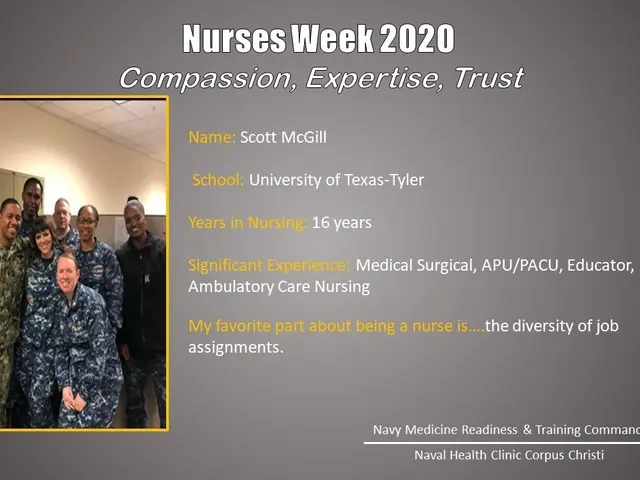 The image shows a group of people standing and smiling on the left side, with a wall and ceiling in...