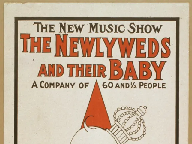The image shows a poster with a cartoon image of a baby and text that reads "The New Music Show:...