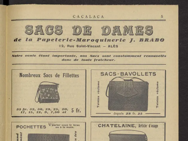 The image shows an open book with a variety of handbags on it. The book is filled with pictures of...