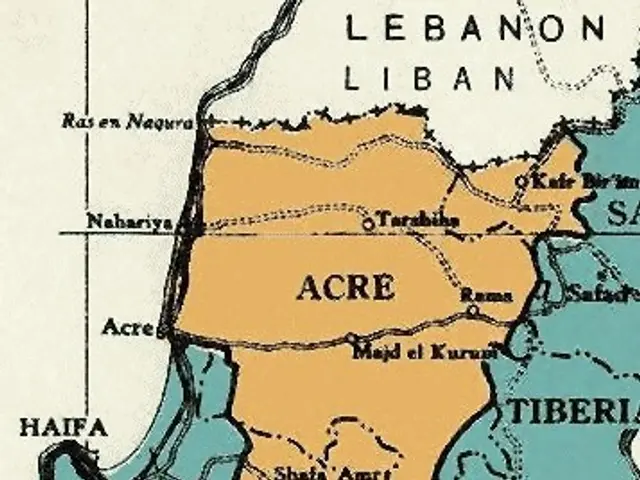 The image shows a poster with a map of Lebanon and Lebanon, with text written on it. The map is...