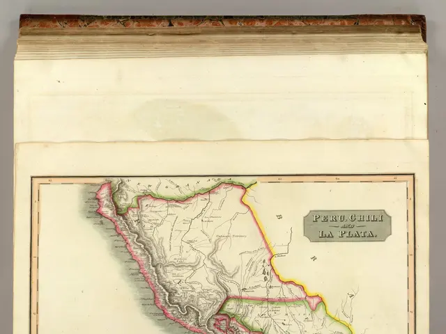 The image shows a book with a map of Peru on it. The map is detailed and shows the various...