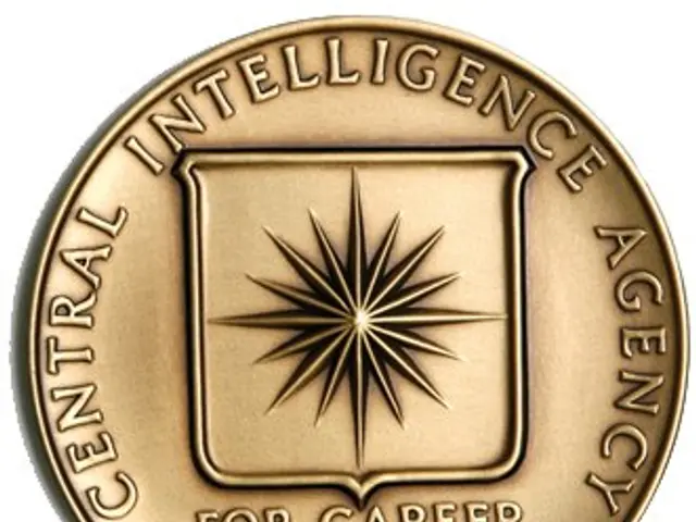 The image shows a gold coin with the words "Central Intelligence Agency for Career Achievement"...