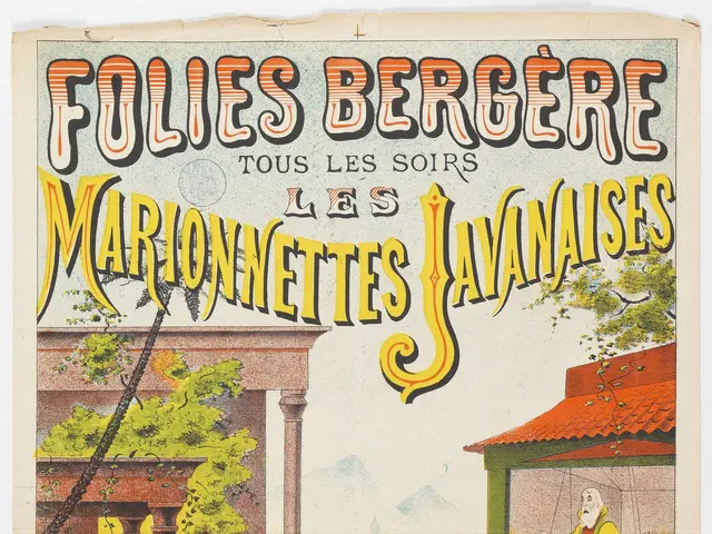 The image shows a poster advertising a dance show in Paris, France. It features a group of people...