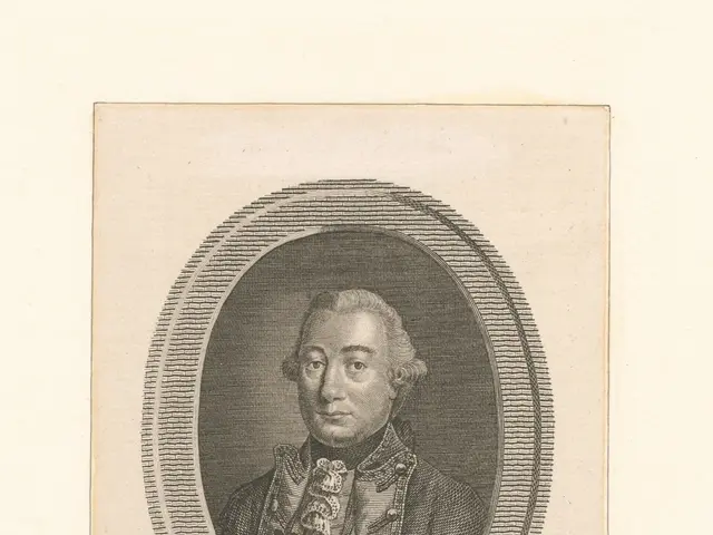 The image shows a portrait of General Sullivan, a man in a military uniform. He has a serious...