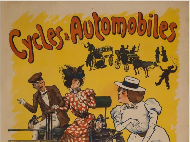 The image shows a poster advertising cycles and automobiles in Cottereau and Dijon, France. It...