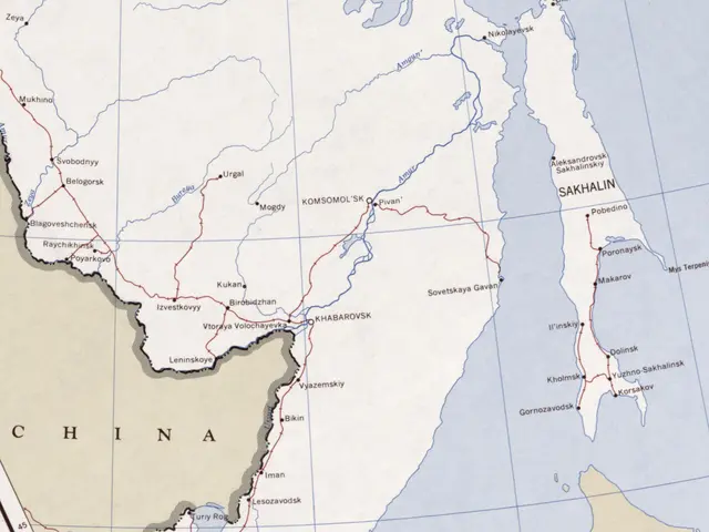 The image shows a map of China with the route of the Mongolian Empire clearly marked. The map is...