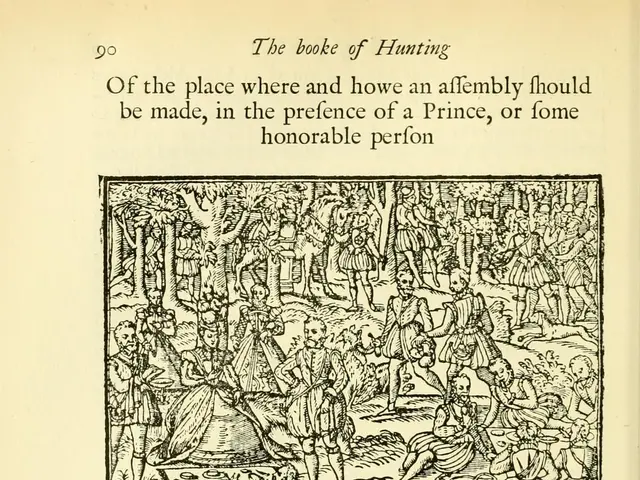 The image shows an open book with a drawing of a group of people on it. The book is titled "The...