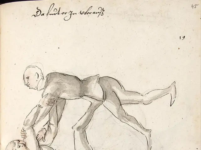 The image shows an open book with a drawing of two people on it. The book is open to a page with...