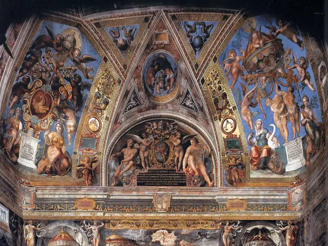 The image shows the interior of the Sistine Chapel in Vatican City, Italy. It features a large...