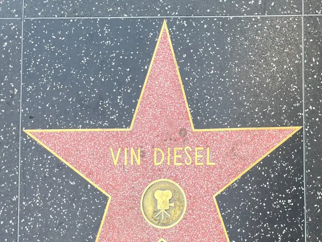 The image shows a star on the Hollywood Walk of Fame with the words "Vin Diesel" inscribed on it.