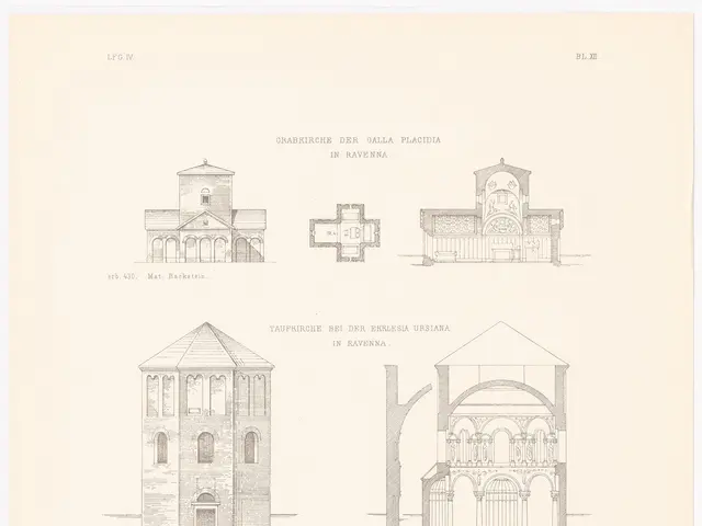 The image shows a page from a book with a drawing of different types of buildings, each with its...