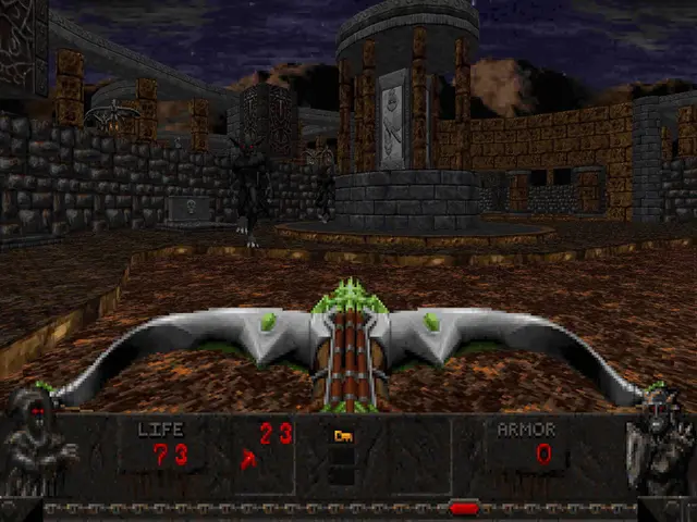 The image shows a screenshot of a dungeon in a video game, with a dragon in the center surrounded...