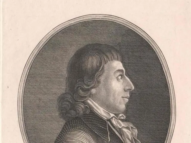 The image shows a portrait of Christian Gottlieb Salzmann, a German composer, wearing a black and...