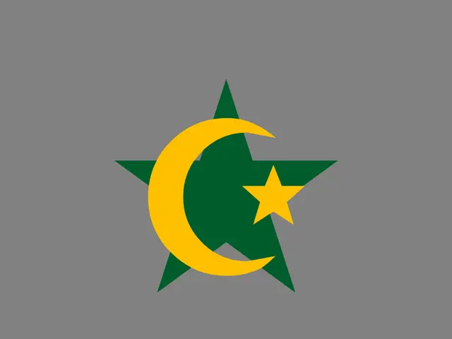 The image shows the Pakistan cricket team logo, which consists of a green and yellow crescent and...