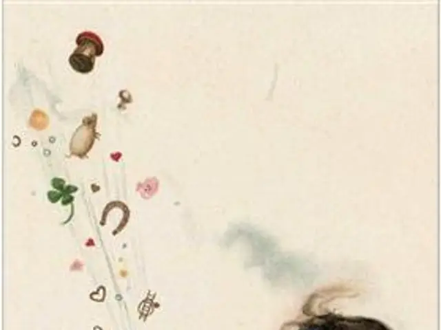 The image shows a woman in a pink dress holding a bottle of champagne, surrounded by a festive...