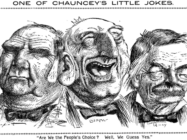 The image shows a poster with a drawing of three people, with the words "One of Chauncey's Little...
