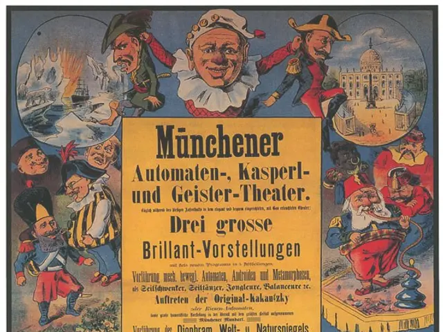 The image shows an old German movie poster for the Munchener Automaten-Kasperl- und...