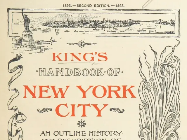 The image shows a book titled "King's Handbook of New York City: An Outline History and Description...