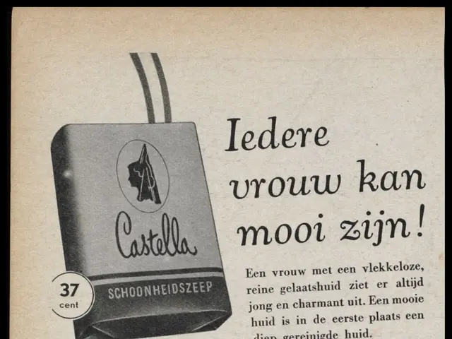 The image shows an advertisement for Castella soap featuring a woman with a warm smile on her face....