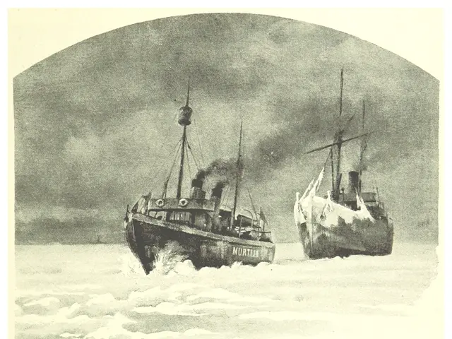 The image shows two boats in the water, with a sky in the background. At the bottom of the image,...