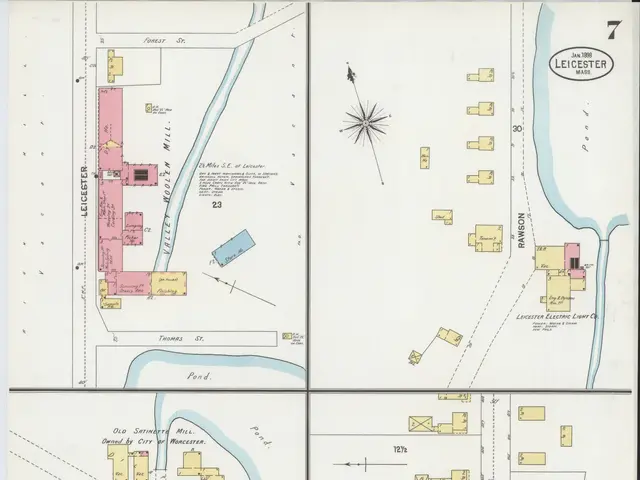 The image shows a map of the city of London, England, with the location of the Leicestershire...
