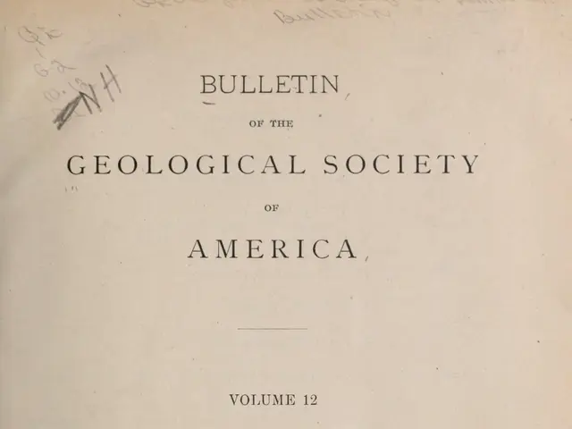 The image shows an old book with the title "Bulletin of the Geological Society of America, Volume...