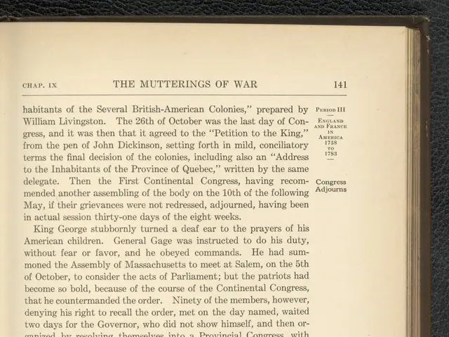 The image shows an open book on a black surface with the title "The Mutterings of War" written in...