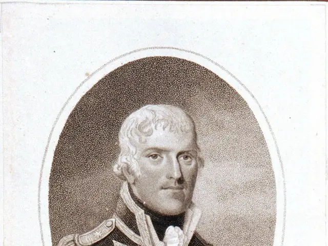 The image shows a portrait of George Murray Esq, the Rear Admiral of the White Squadron. He is...