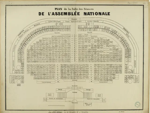 The image shows an old book with a drawing of a building on it. The paper has text written on it,...