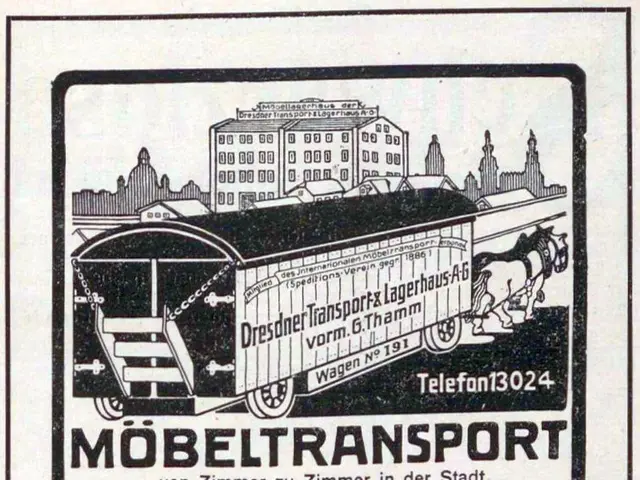 The image shows an advertisement for a train with a picture of a train on it, along with text and a...