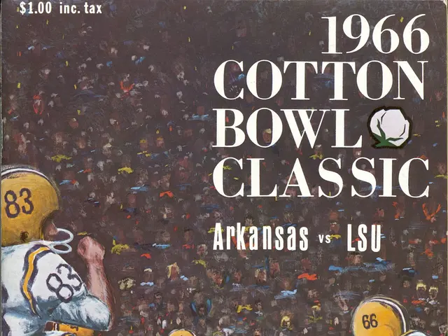 The image shows a book with a painting of a group of people playing football on the cover page. The...