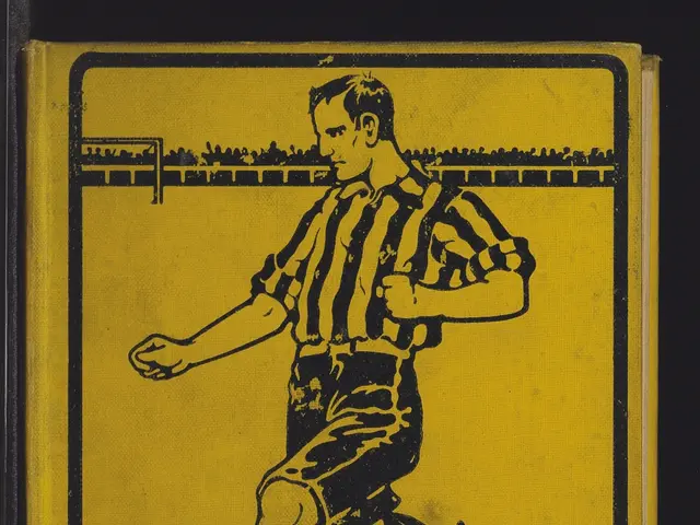 The image shows a book with a picture of a man kicking a soccer ball on the cover. The man is...