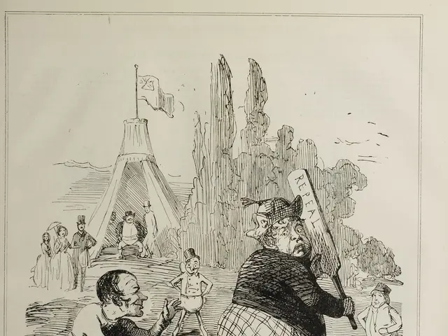 The image shows a paper with a drawing of two people playing cricket, one of them holding a bat and...