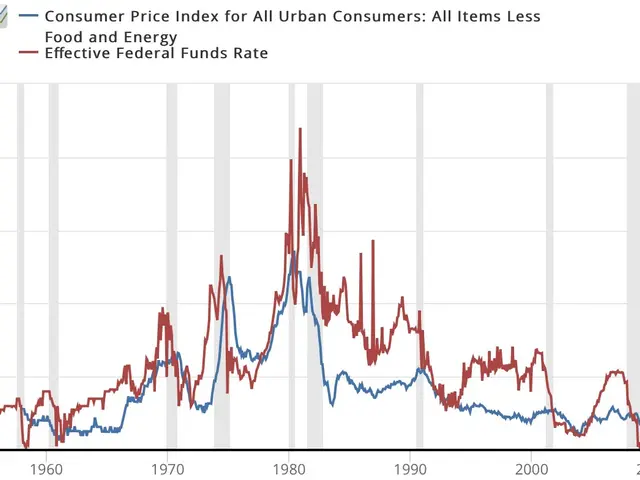 The image shows a graph on a white background with text that reads "consumer price index for all...