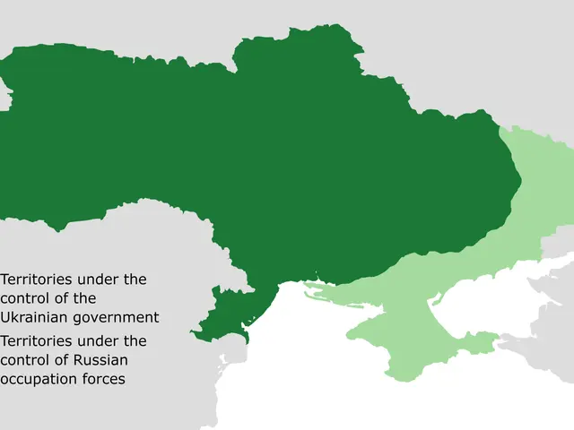 The image shows a map of Ukraine with the provinces highlighted in green. The text on the left side...