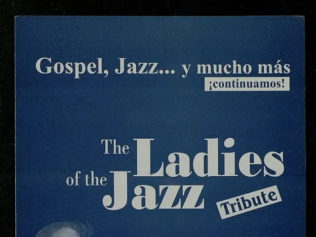 The image shows a poster of the Ladies of the Jazz Tribute at the Blue Paradise Big Band. It...