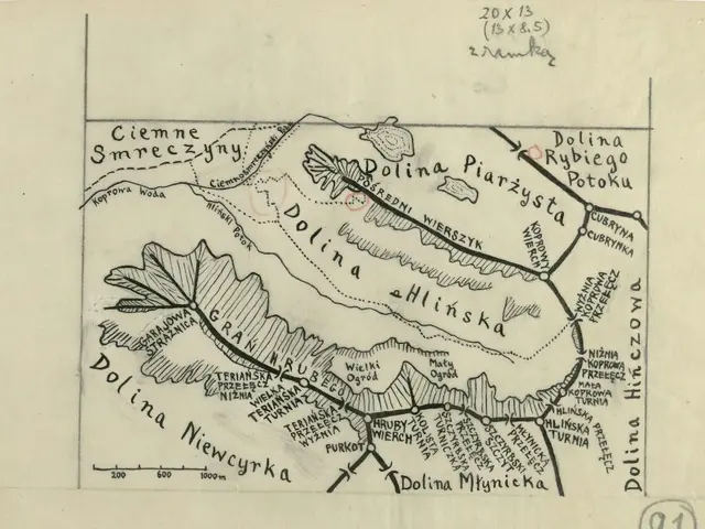 The image shows a paper with a map of Poland on it, along with some text and numbers. The map is...