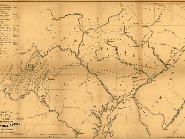 The image shows a map of the broad top coal region of the United States, with text detailing the...