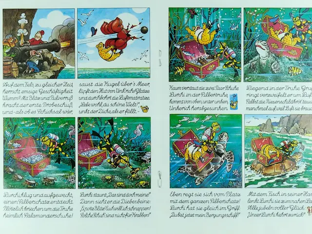 The image shows a book with a picture of a cartoon character on it. The cartoon character is...