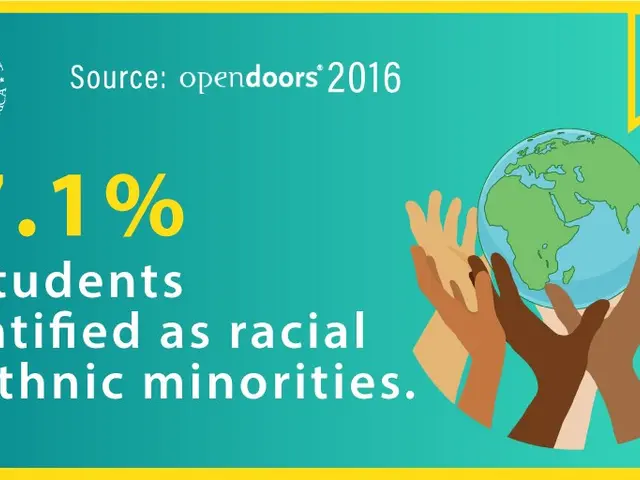 The image shows a poster with a logo and text that reads "27.1% of students identified as racial or...