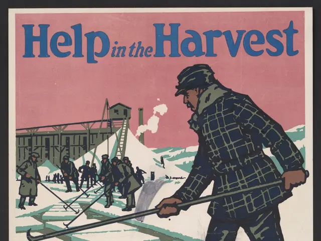 The image shows a poster with a person in the center, surrounded by text that reads "Help in the...