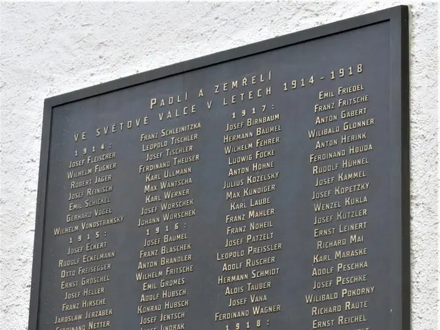 The image shows a plaque on the side of a building that reads "Plaque for the victims of the...
