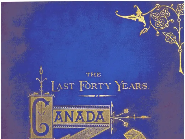 The image shows a poster with the text "The Last Forty Years of Canada Since the Union of 1841"...