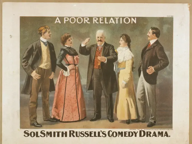 The image shows a poster of a group of people standing together, with the words "Sol Smith...