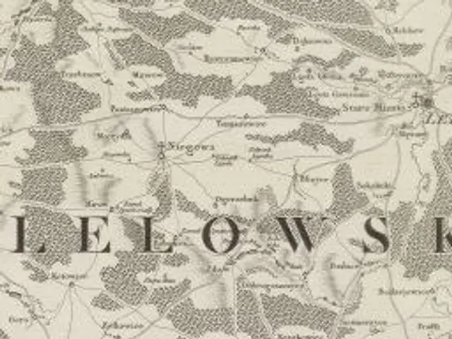 The image shows an old map of the city of Yellowstone, Wyoming, with text written on it. The map is...