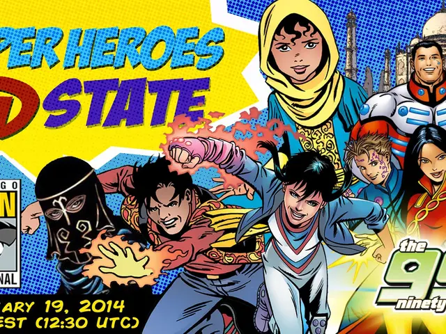 The image shows a poster for San Diego Comic-Con 2014 featuring animated characters and text. The...