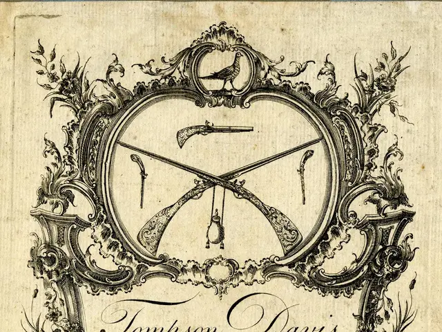 The image shows an old book with a picture of a gun on it. The book is titled "Tompson Davis...