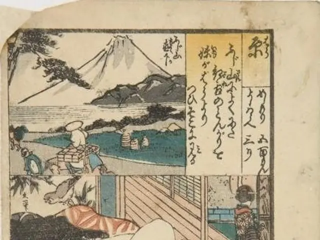 The image shows Utagawa Kunisada Toyokuni III from the series Fifty-Three Stations of the Tokaido,...
